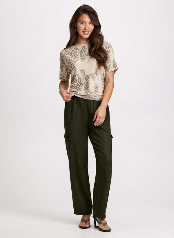 Laura Leopard Print Dolman Sleeve Sweater