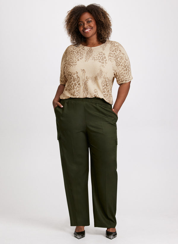 Laura Leopard Print Dolman Sleeve Sweater