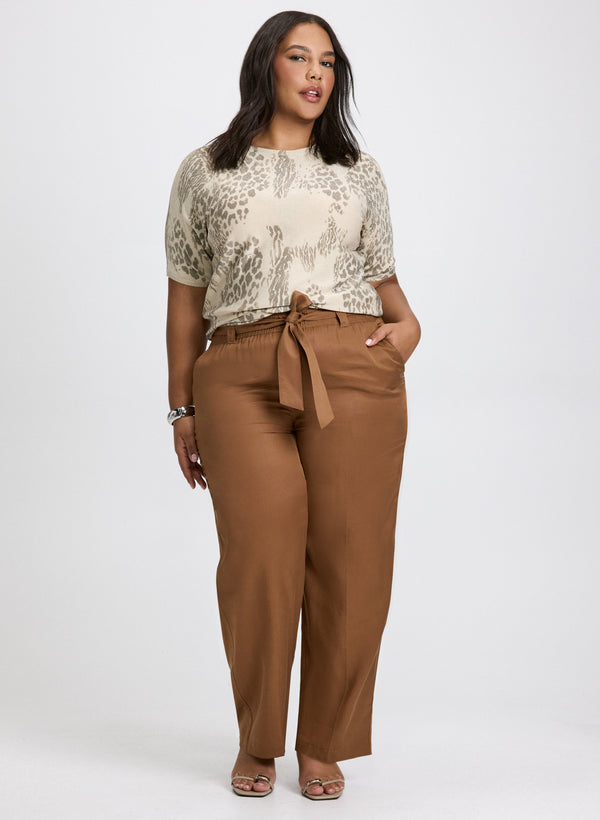 laura Leopard Print Sweater & Wide Leg Pants
