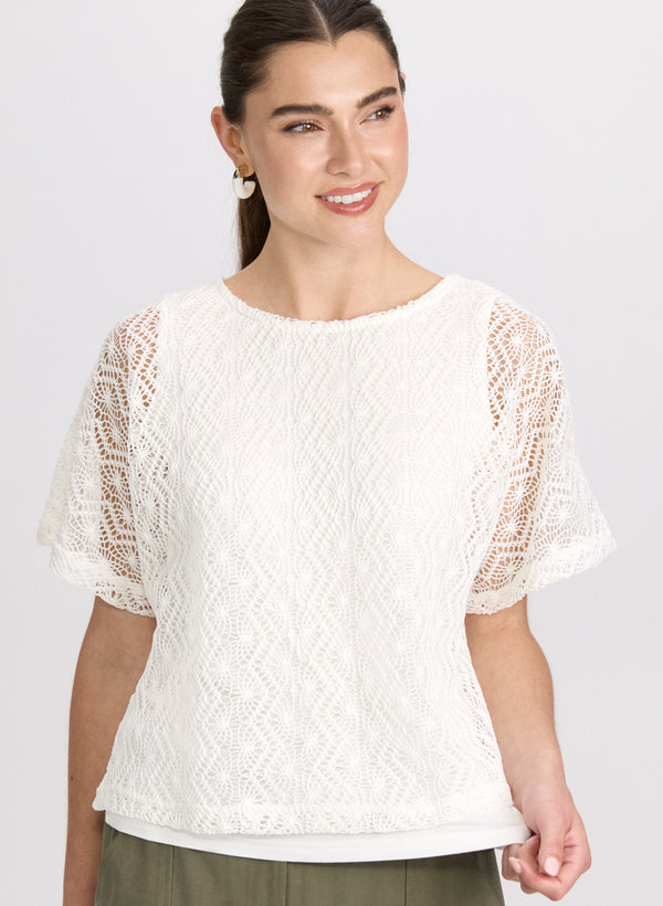 Laura Lined Crochet Top