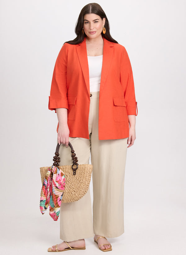 laura Linen-Blend Blazer & Olivia Wide-Leg Pants