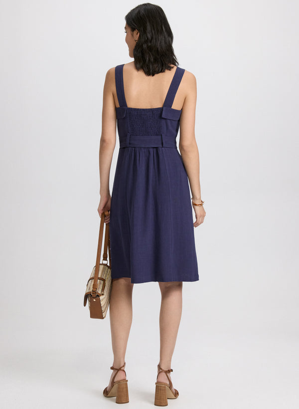 Laura Linen-Blend Button-Down Dress