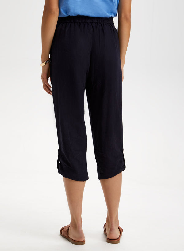 Laura Linen Blend Pull-On Capris