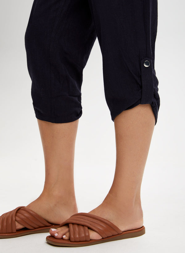Laura Linen Blend Pull-On Capris