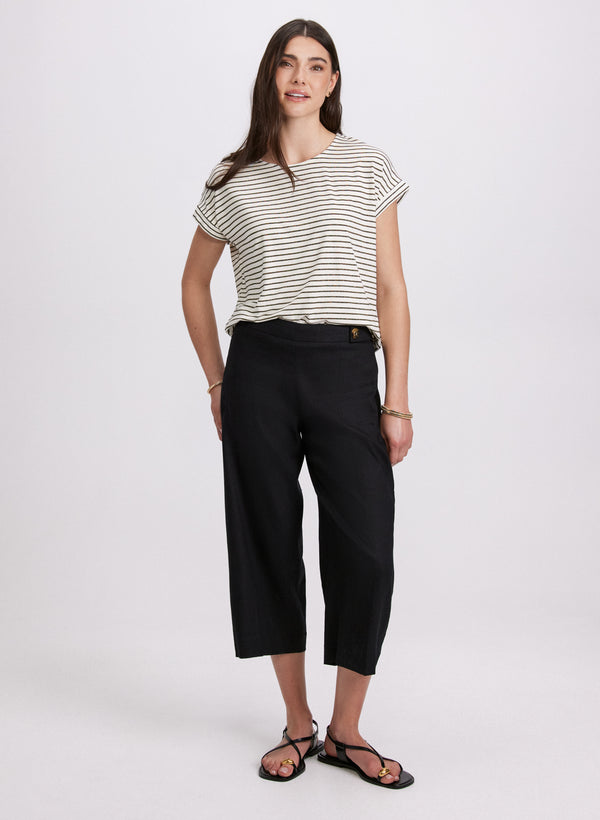Laura Linen-Blend Wide-Leg Capris
