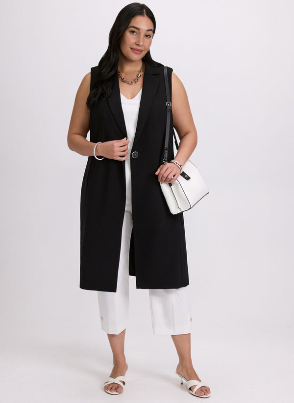 laura Long Buttoned Vest & Pull-On Capris