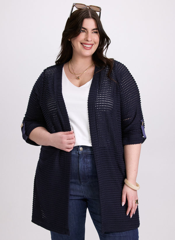 laura Long Open Knit Cardigan