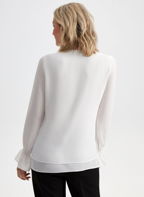 Laura Long Sleeve Double Layer Blouse