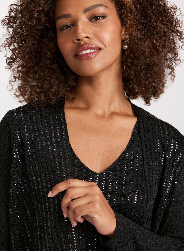 Laura Long Sleeve Sequin Cardigan