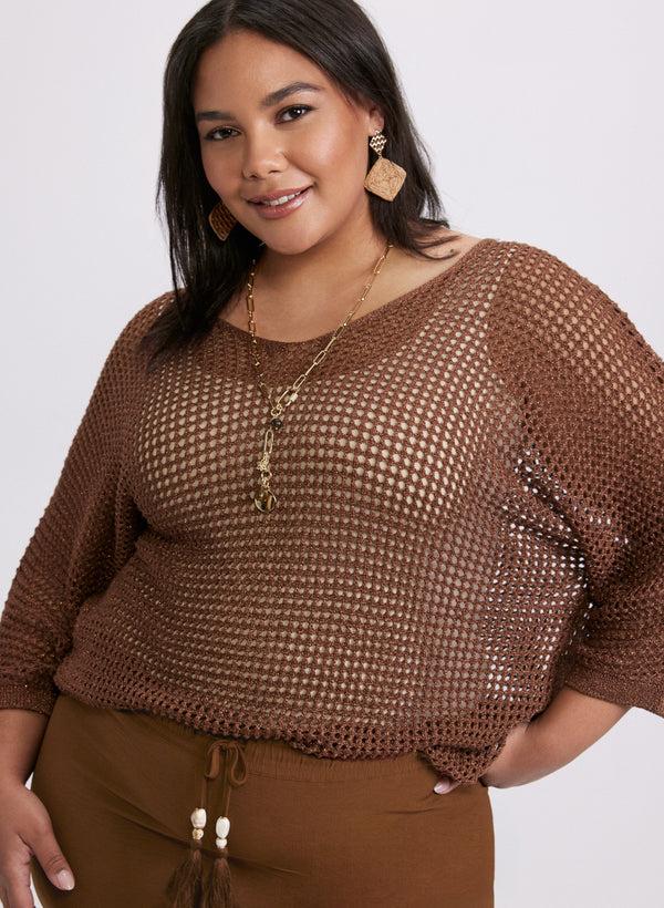 laura Lurex Open Knit Sweater