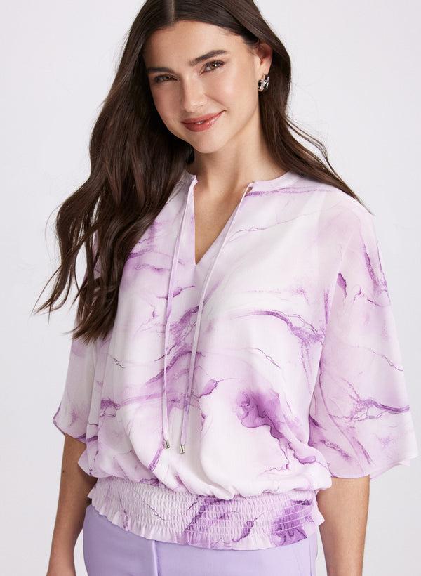 laura Marble Print Blouse