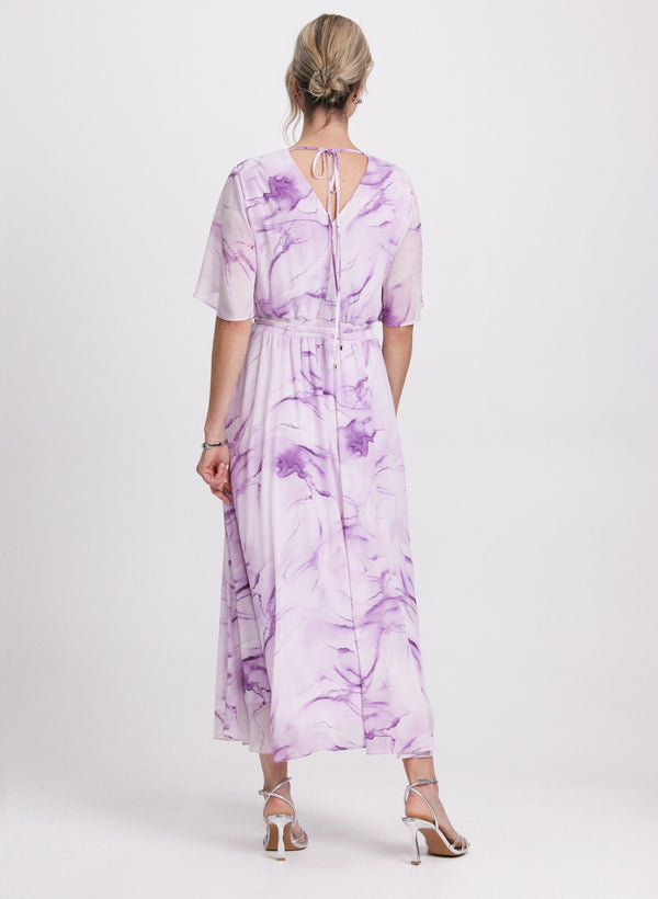 Laura Marbled Chiffon Dress