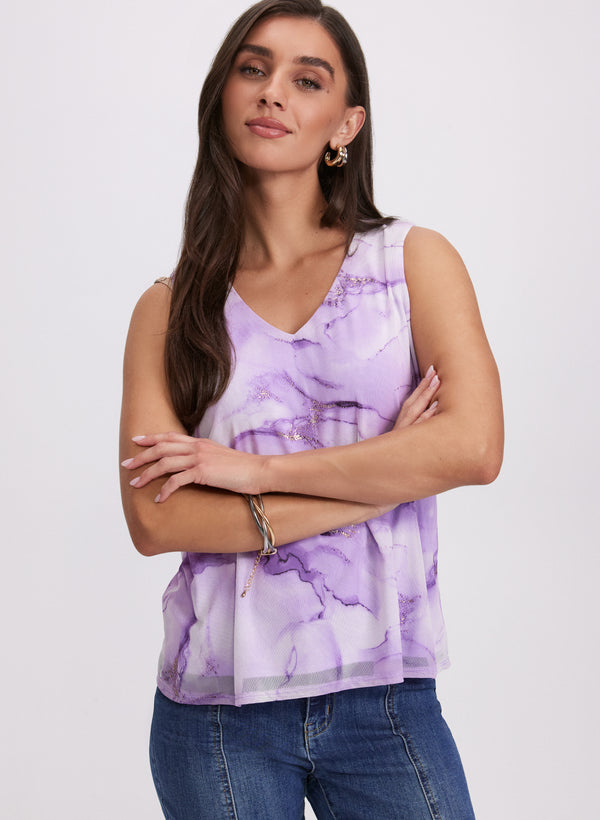 Laura Marbled Metallic Top