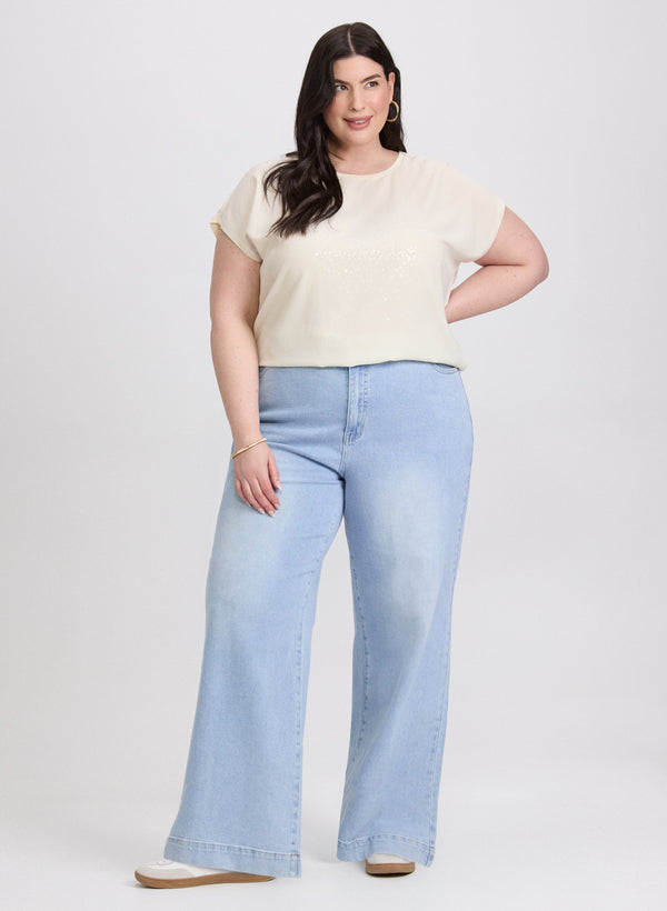 Laura Matte Sequin Embellished Top