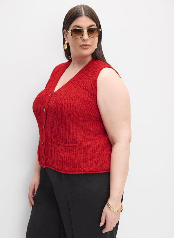 Laura Melanie Lyne - Button Vest Cardigan