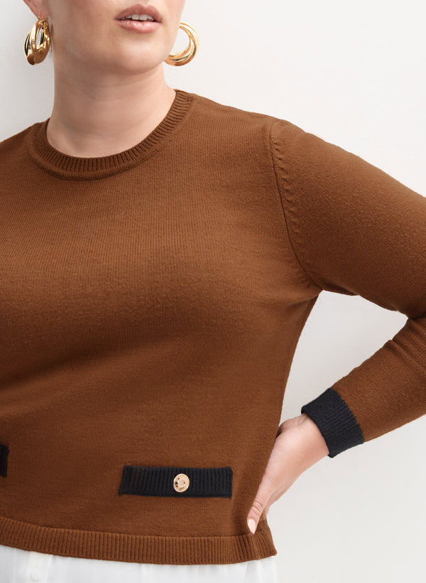 Laura Melanie Lyne - Contrast Trim Sweater