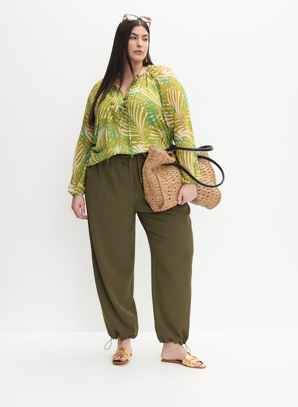 Laura Melanie Lyne - Frilled Palm Print Blouse