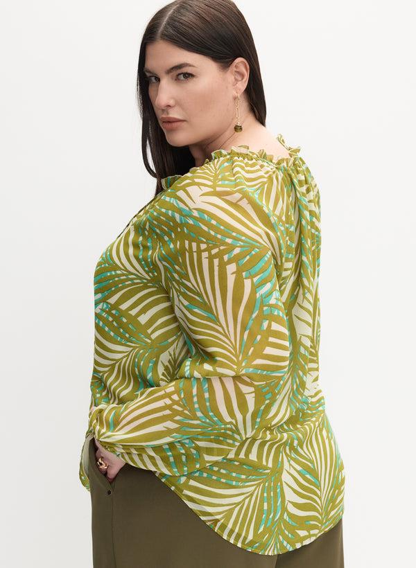 Laura Melanie Lyne - Frilled Palm Print Blouse