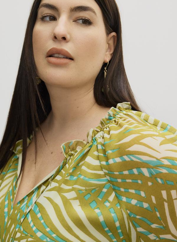 Laura Melanie Lyne - Frilled Palm Print Blouse