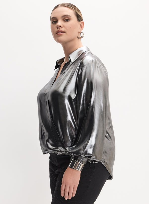 Laura Melanie Lyne - Metallic Long Sleeve Blouse