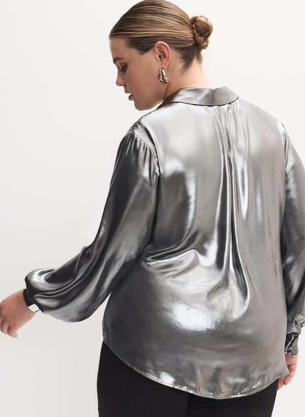 Laura Melanie Lyne - Metallic Long Sleeve Blouse