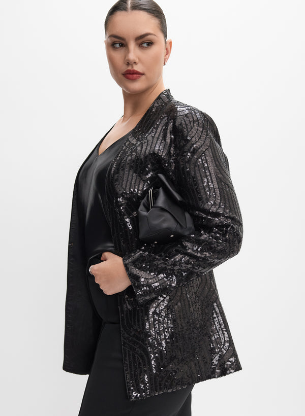 Laura Melanie Lyne - Sequined Open-Front Jacket