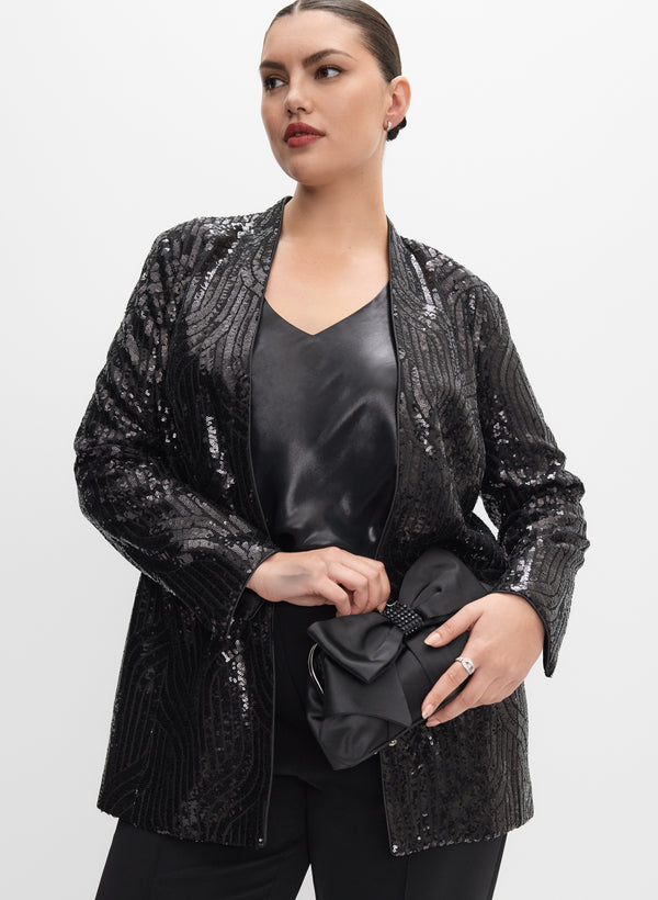 laura Melanie Lyne - Sequined Open-Front Jacket