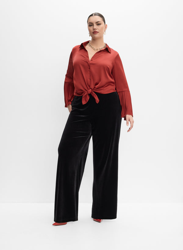 Laura Melanie Lyne - Velvet Wide-Leg Pants