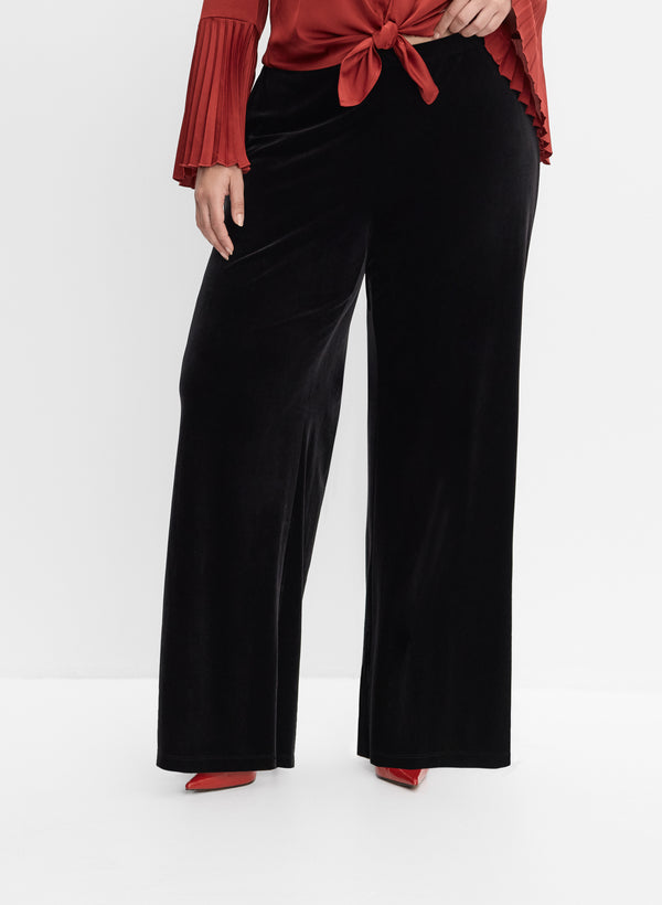 laura Melanie Lyne - Velvet Wide-Leg Pants