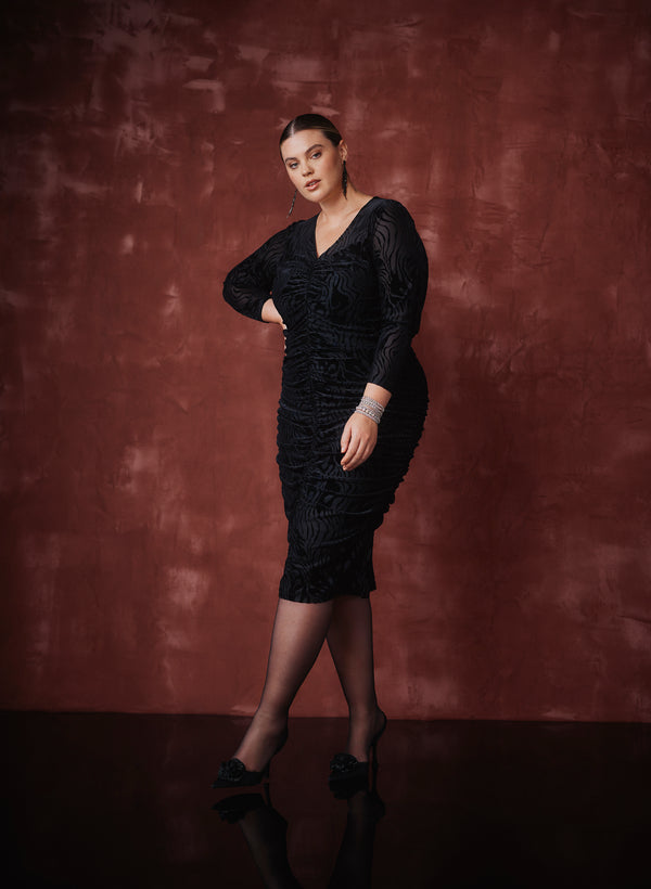 Laura Melanie Lyne - Velvet Zebra Print Dress