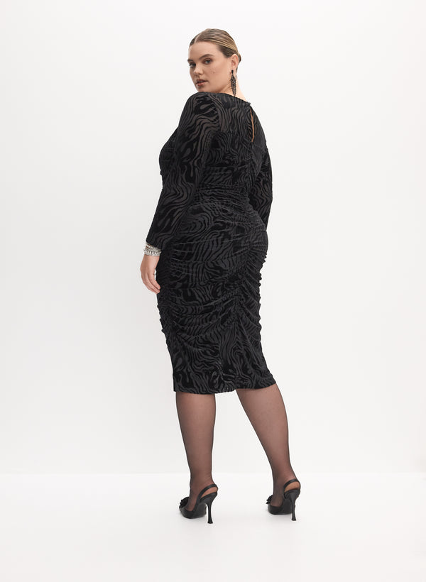 Laura Melanie Lyne - Velvet Zebra Print Dress