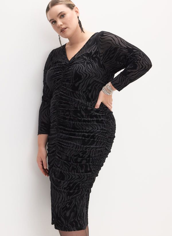 laura Melanie Lyne - Velvet Zebra Print Dress