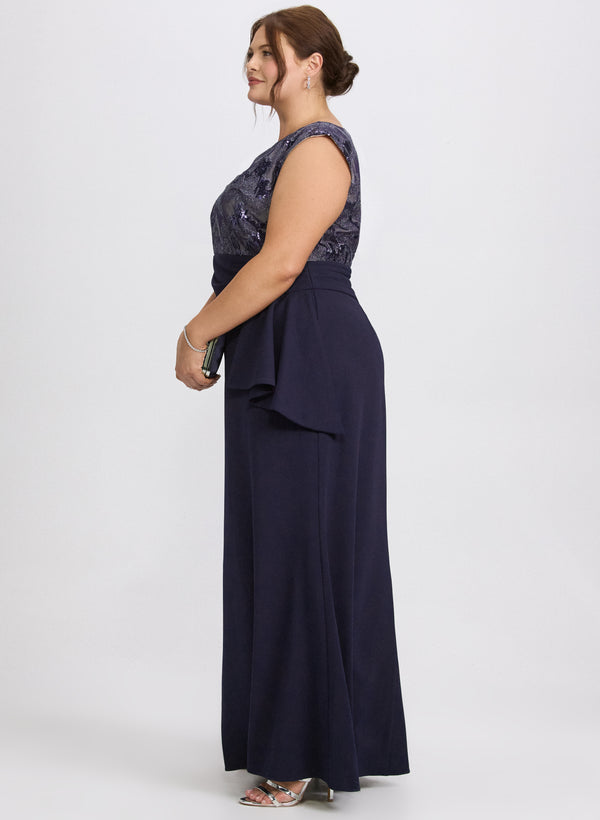 Laura Mesh & Crepe Dress