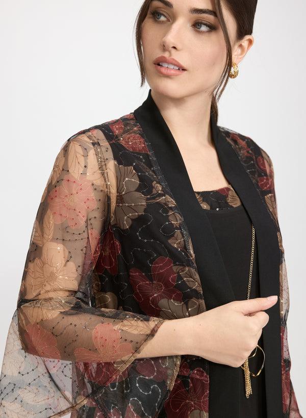 Laura Mesh Floral Jacket Top & Pants Set
