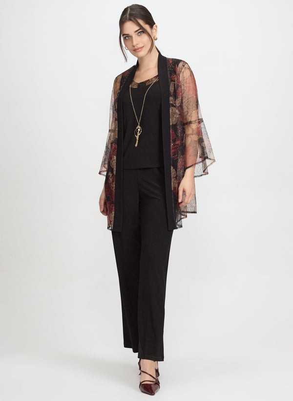 laura Mesh Floral Jacket Top & Pants Set