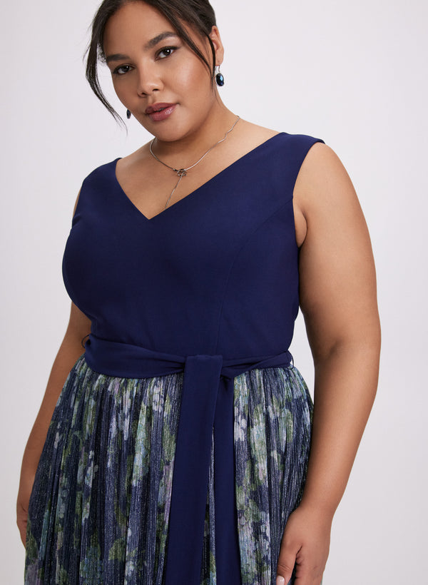 Laura Mesh & Jersey Dress