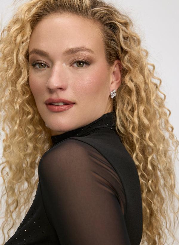 Laura Mesh Tonal Embellished Top