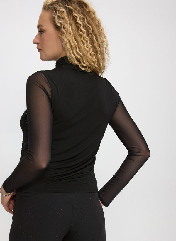 Laura Mesh Tonal Embellished Top