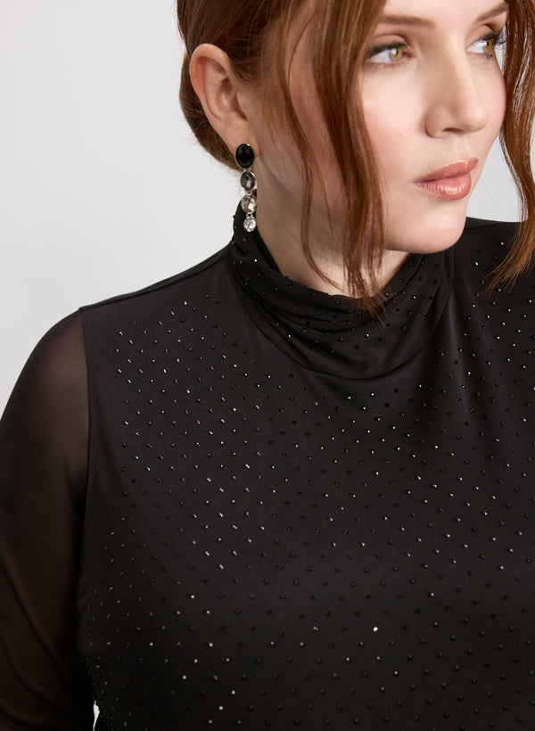 Laura Mesh Tonal Embellished Top