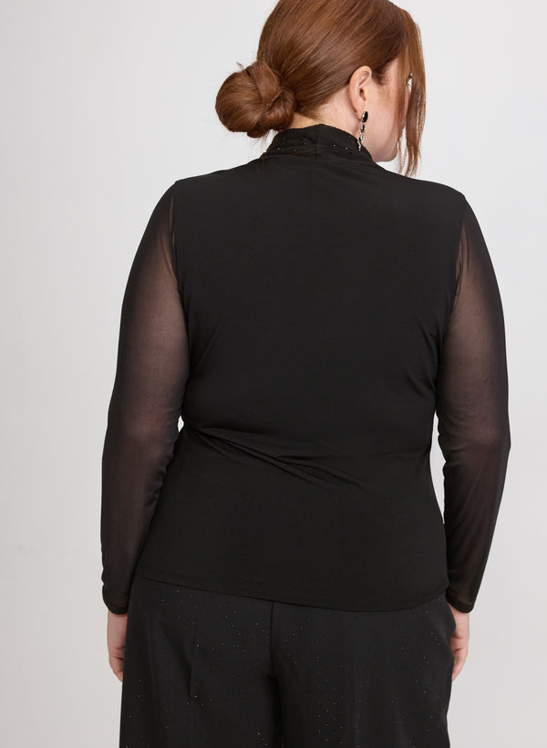 Laura Mesh Tonal Embellished Top