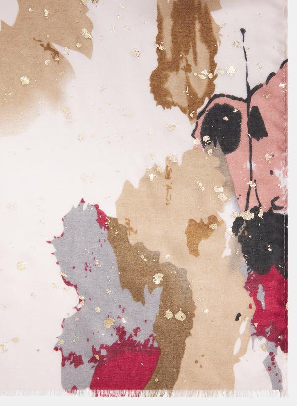 Laura Metallic Abstract Print Scarf