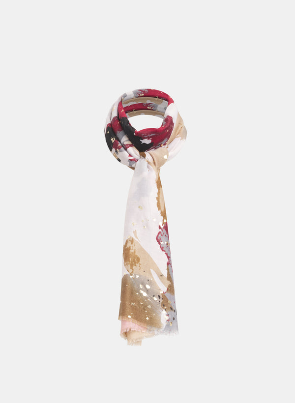laura Metallic Abstract Print Scarf