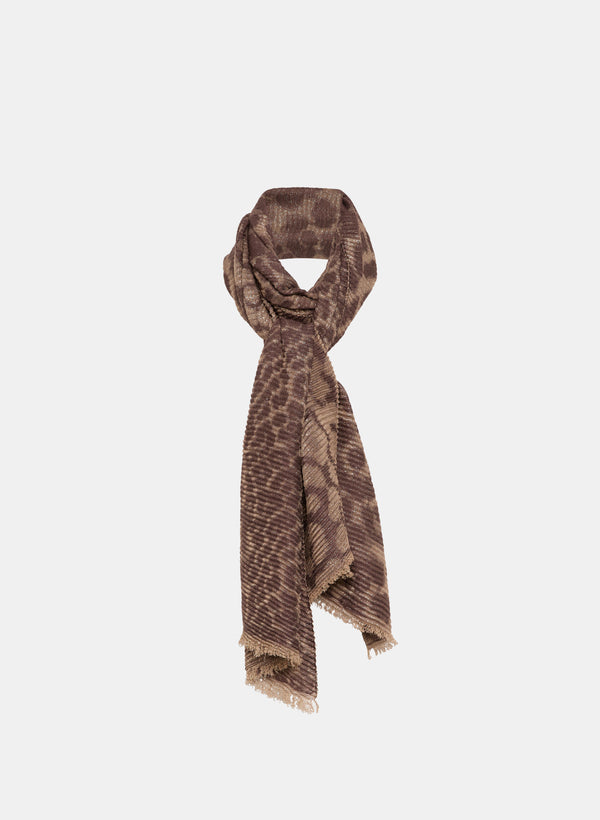 laura Metallic Animal Print Scarf