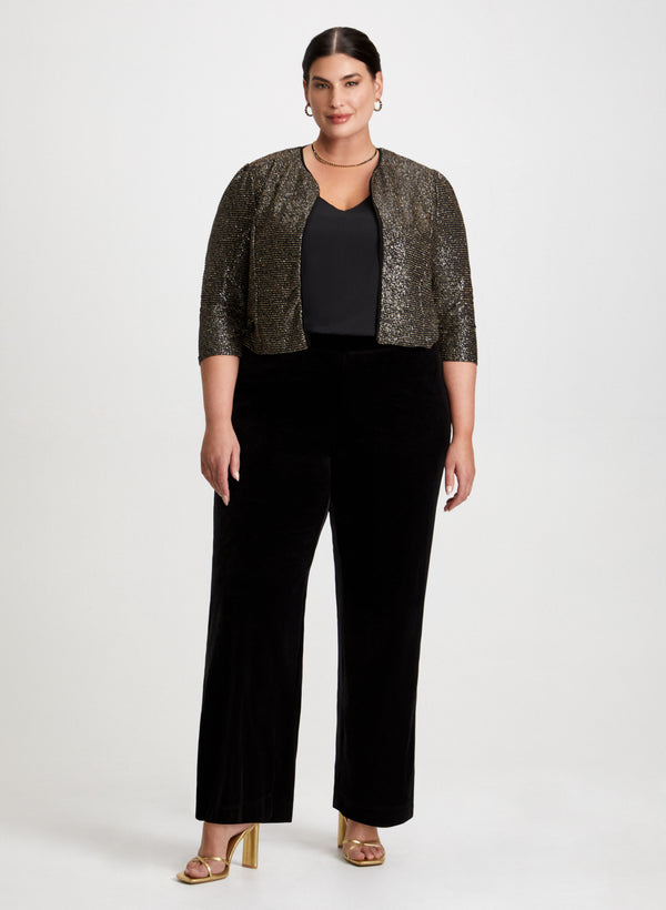 laura Metallic Bolero & Velvet Pants