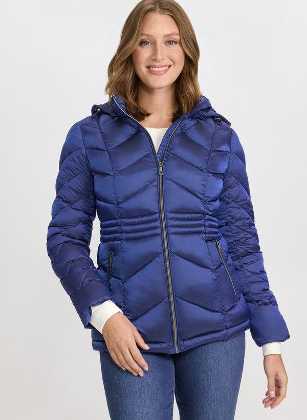 laura Metallic Chevron Quilted Jacket