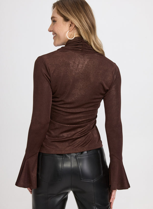 Laura Metallic Cowl Neck Top