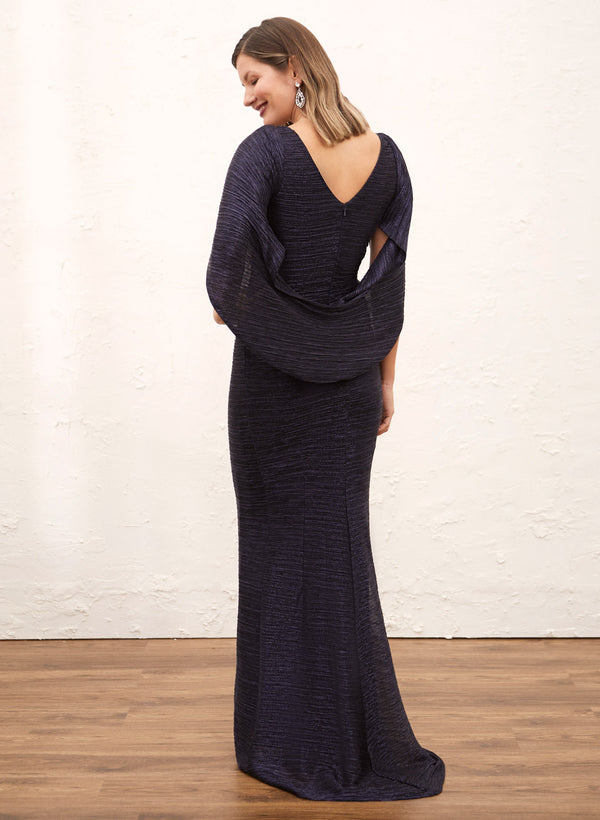 Laura Metallic Crinkle Drape Back Dress