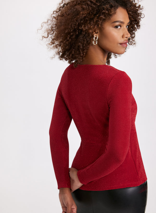 Laura Metallic Cutout Top