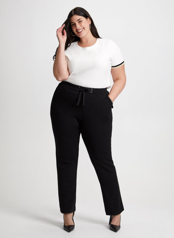 laura Metallic Detail Tee & Pull-On Pants