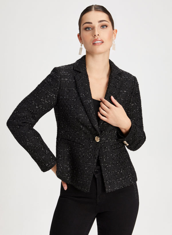 laura Metallic Detail Tweed Jacket